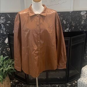 Brown 100% polyester Shirt/jacket